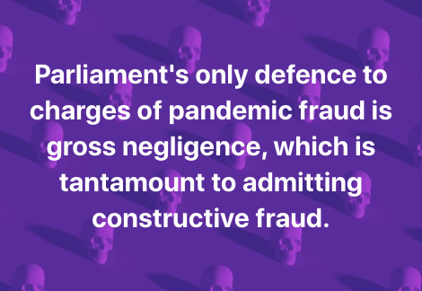 Parliament's only defence on charges of pandemic fraud